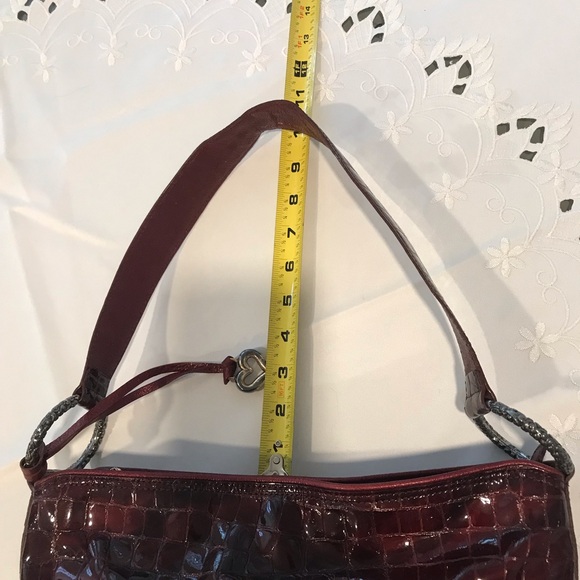 Brighton Large Cherry crocodile textured patent leather handbag bag purse - Picture 2 of 16